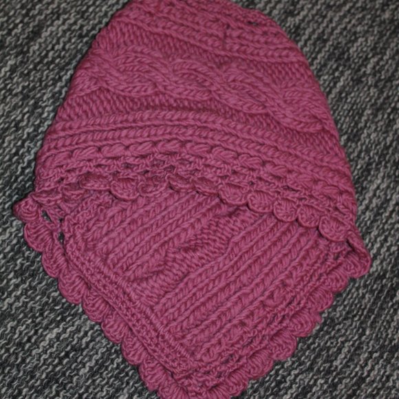 🔥 Plum Merino Rib Knit Spring Neckwarmer - Picture 4 of 5
